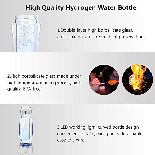 concentrazione 800-1200 PPB bottiglia di acqua alcalina valore pH 7.5-9.0 produzione di idrogeno GOSOIT Igienizzante per acqua e ionizzatore ricco di idrogeno 